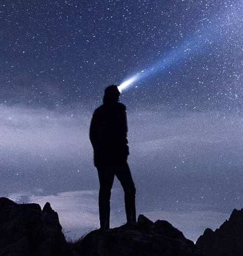 light mountains sky night